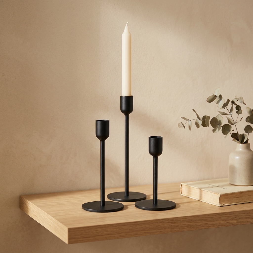 Urban Loft Kerzenhalter-Set Bergen - Schwarz