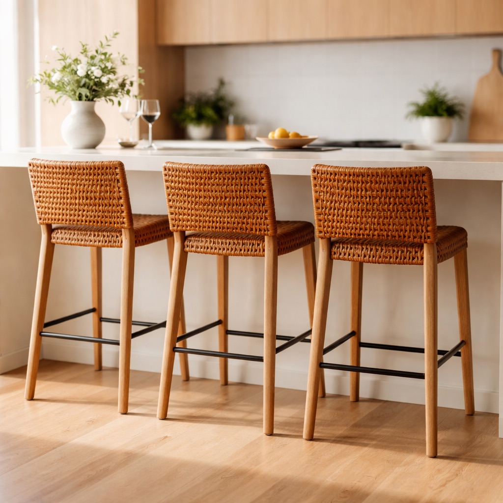 WonenXL Collection Barhocker mit Rückenlehne Brooklyn - Cognac