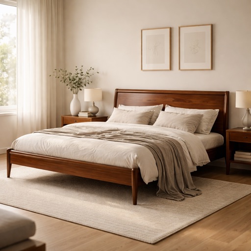 Nordic Living Boxspringbett Leiden - Nussbaum