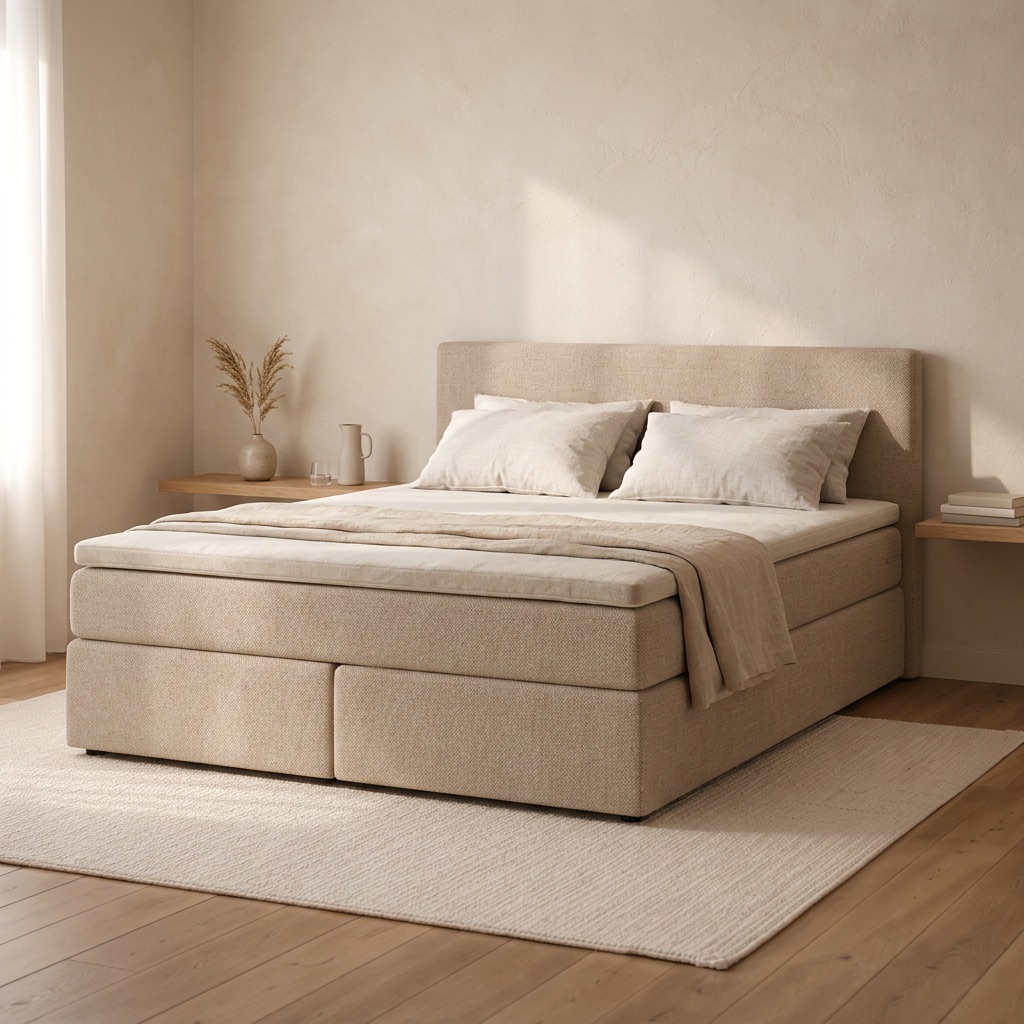 Nordic Living Boxspringbett Oslo - Beige