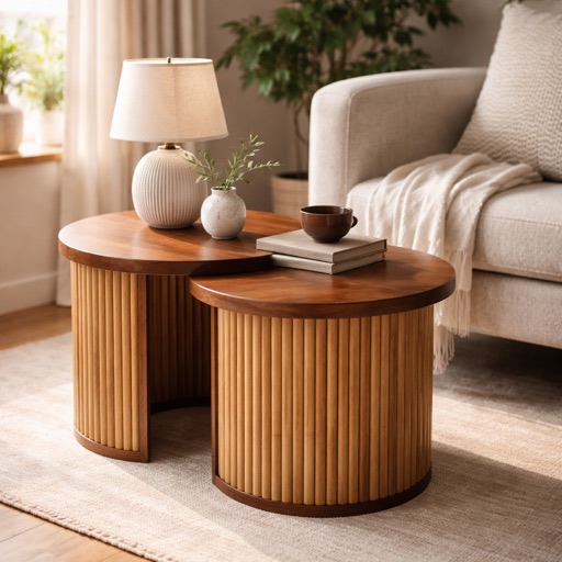 WonenXL Collection Beistelltisch Ibiza - Nussbaum