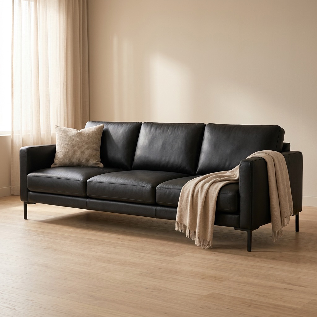 Urban Loft 3-Sitzer-Sofa Bergen - Schwarz