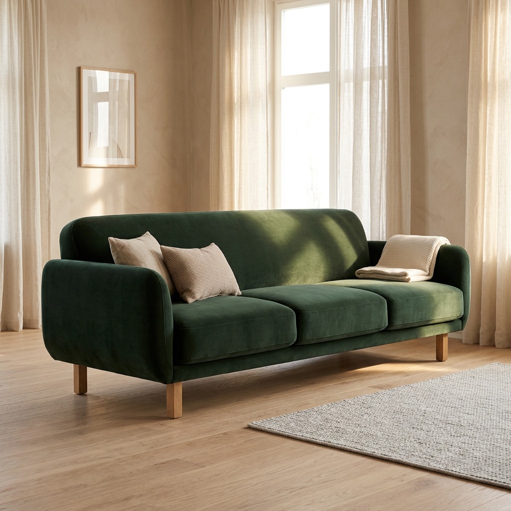 Maison Belle 3-Sitzer-Sofa Chelsea - Dunkelgrün