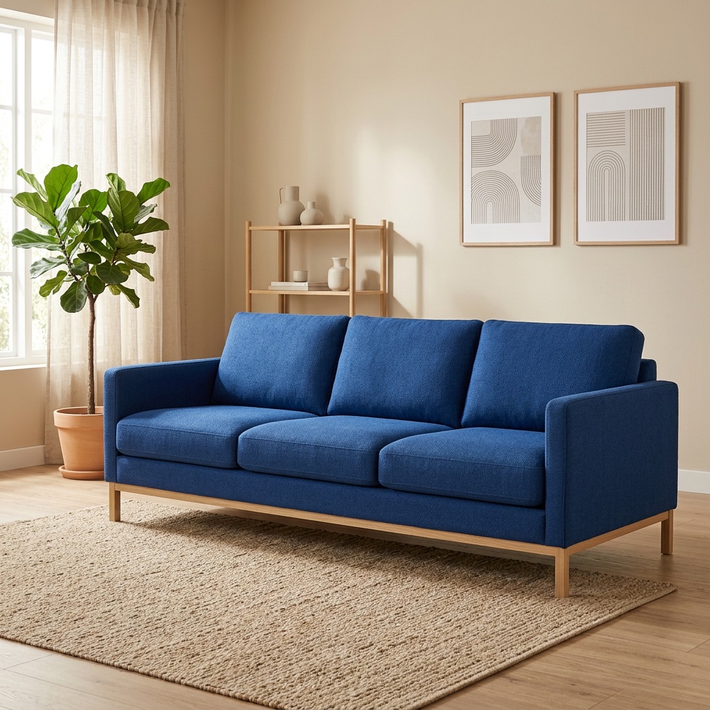 Casa Moderna 3-Sitzer-Sofa Bordeaux - Kobaltblau