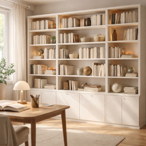 WonenXL Collection Bücherregal mit Türen Kyoto - Weiß