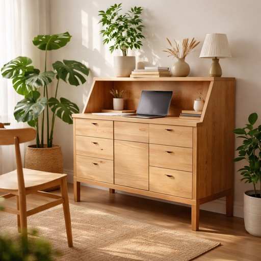 Zen Interiors Schreibtisch mit Schubladen Kyoto - Eiche Natur