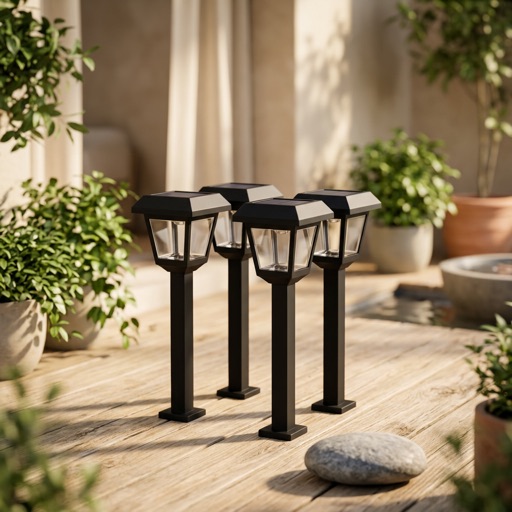 Timbercraft Solar-Gartenleuchten-Set Bali - Schwarz