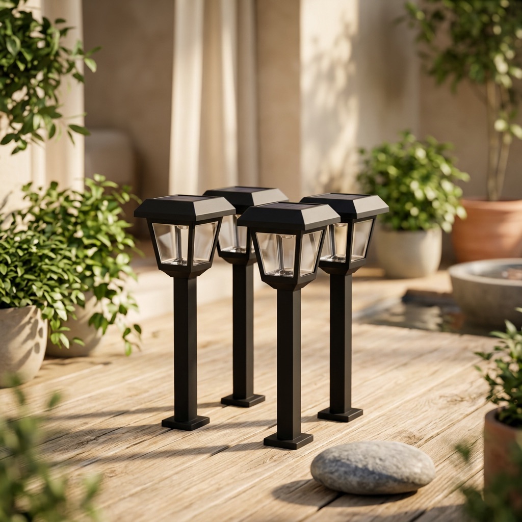 Timbercraft Solar-Gartenleuchten-Set Bali - Schwarz