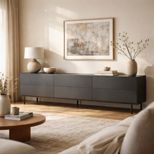 WonenXL Collection Hoher Dressoir Leiden - Anthrazit