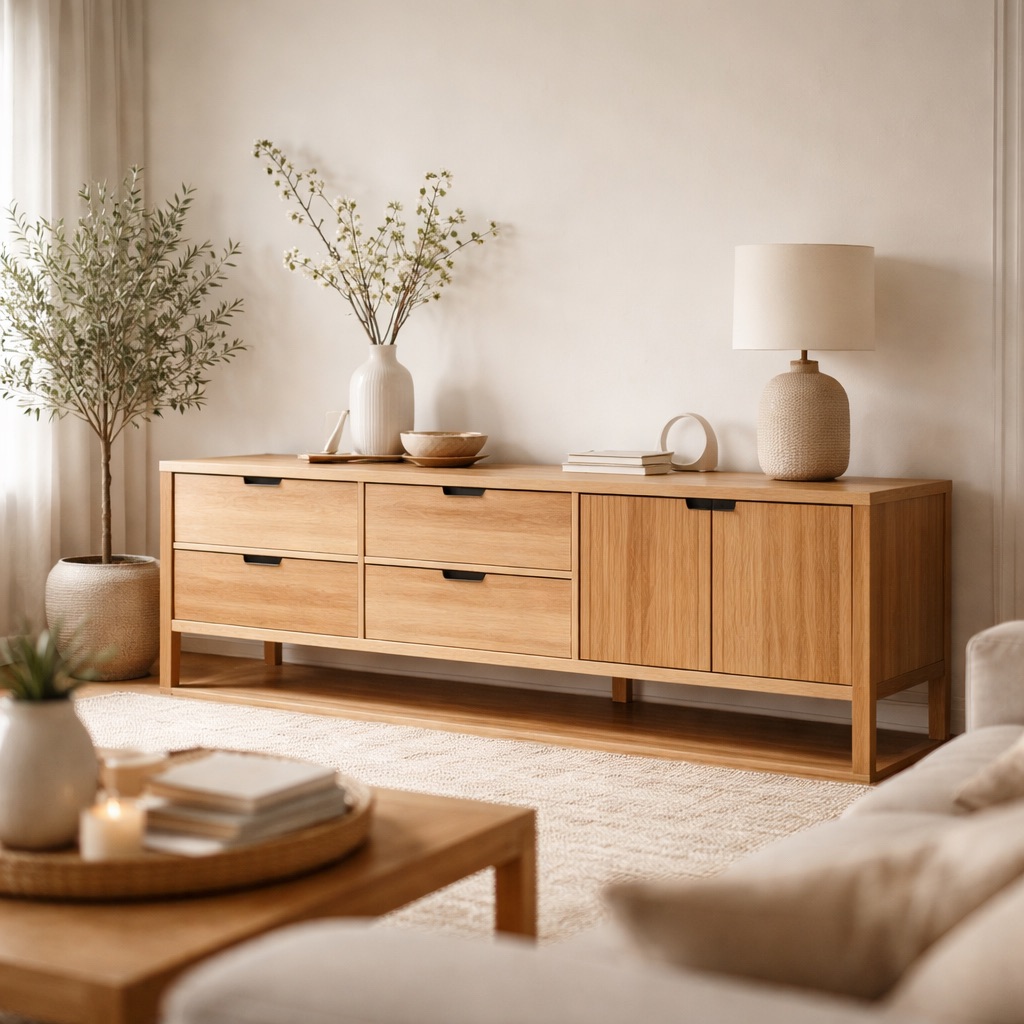 Timbercraft Hohes Sideboard Notting Hill - Eiche Natur