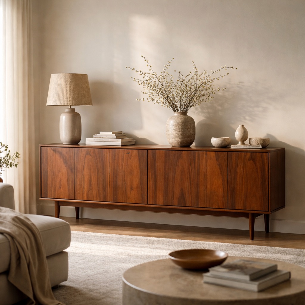 Dutch Design Co. Hohes Sideboard Nara - Nussbaum