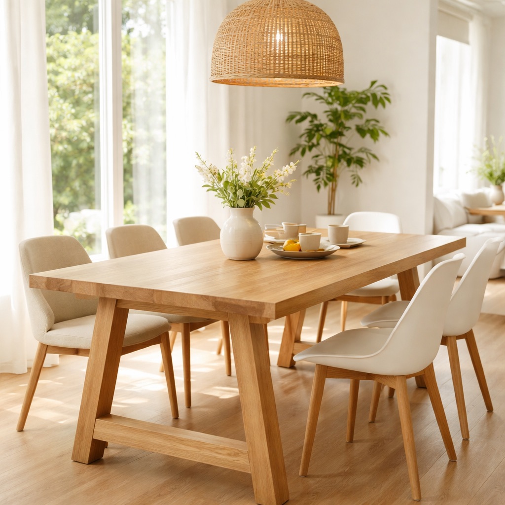 WonenXL Collection Ovaler Esstisch Provence - Akazienholz 217x88