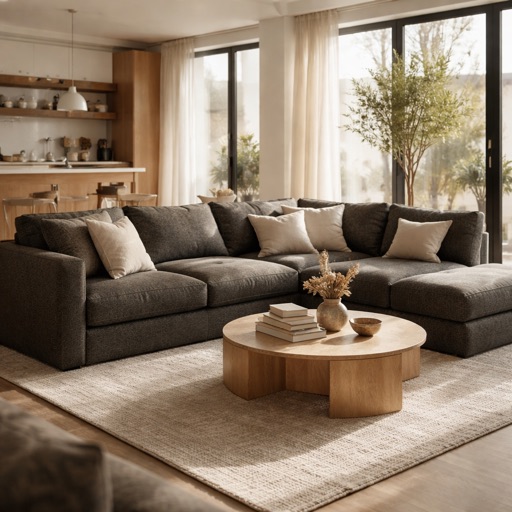 WonenXL Collection Ecksofa rechts Amsterdam - Dunkelgrau