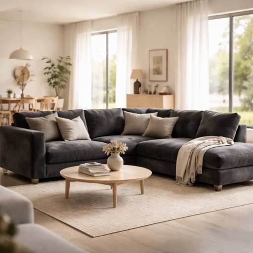 Dutch Design Co. Ecksofa rechts Haarlem - Anthrazit