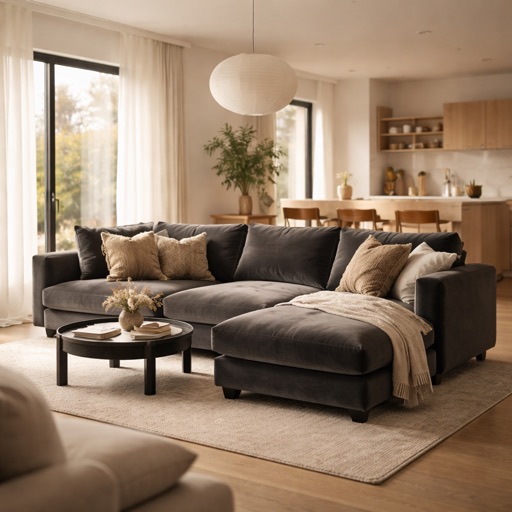 WonenXL Collection Ecksofa links Milano - Dunkelgrau