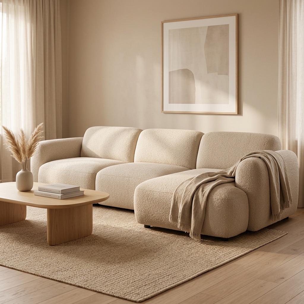 Nordic Living Ecksofa links Bali - Beige