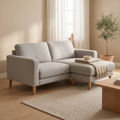 Comfort Zone Sofa mit Longchair Helsinki - Hellgrau
