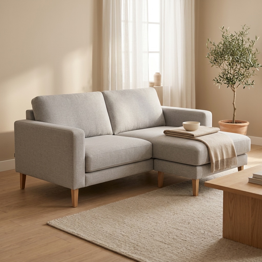 Comfort Zone Sofa mit Longchair Helsinki - Hellgrau