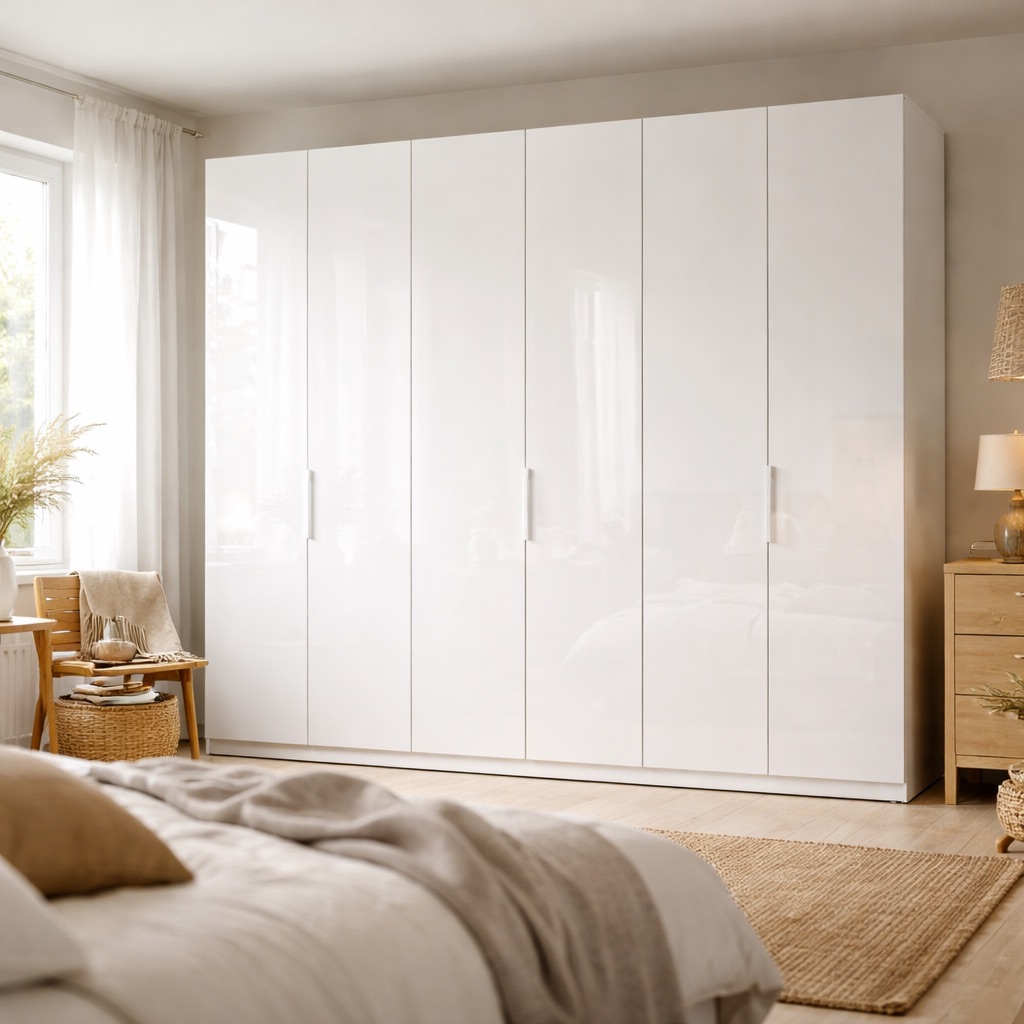 Timbercraft Kleiderschrank mit Spiegel Malmö - Weiß