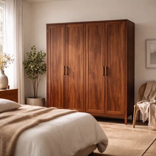 Maison Belle Kleiderschrank 3-türig Bretagne - Nussbaum