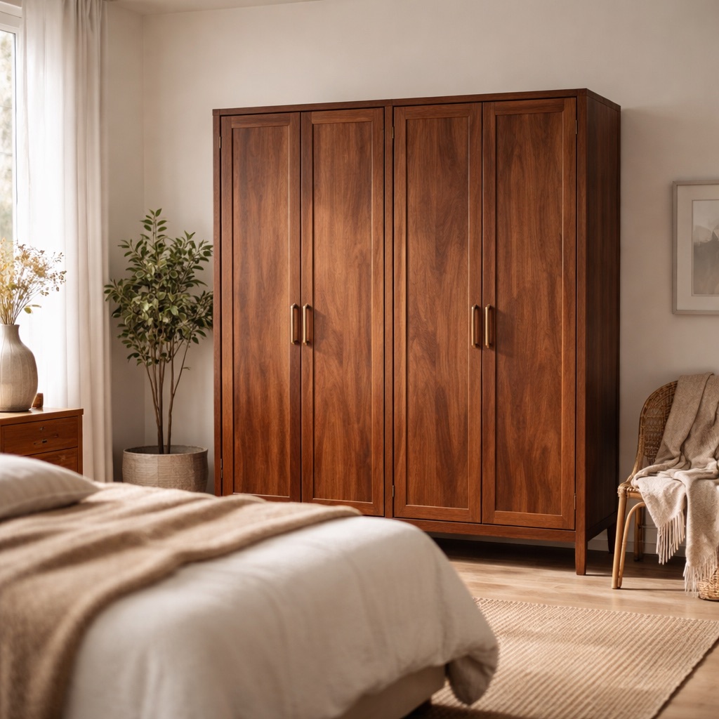 Maison Belle Kleiderschrank 3-türig Bretagne - Nussbaum