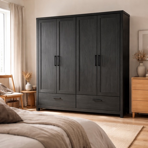 OakWood Originals Kleiderschrank mit Spiegel Soho - Anthrazit
