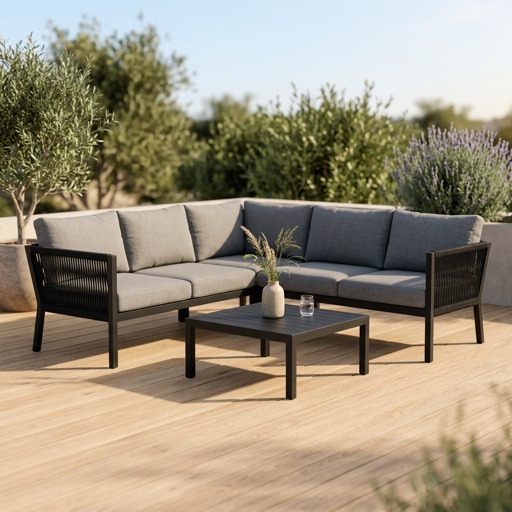 Urban Loft Lounge-Set Bergen - Schwarz