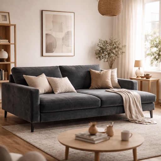 Maison Belle Schlafsofa mit Stauraum Zurich - Dunkelgrau