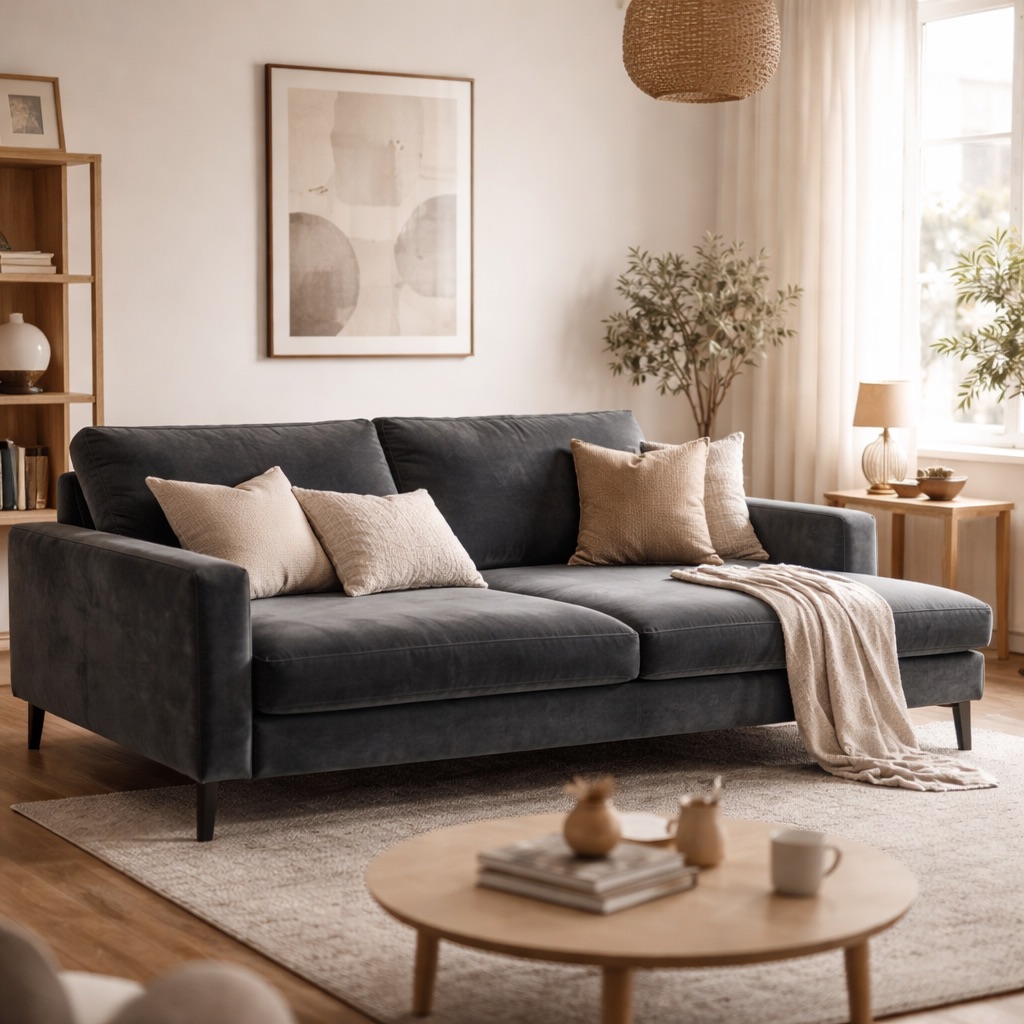 Maison Belle Schlafsofa mit Stauraum Zurich - Dunkelgrau