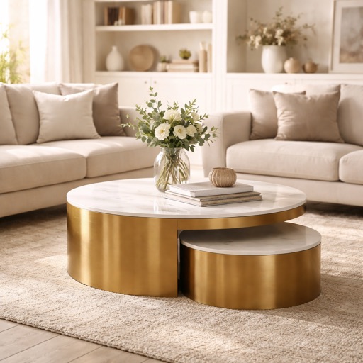 Nordic Living Couchtisch Verona - Weiß