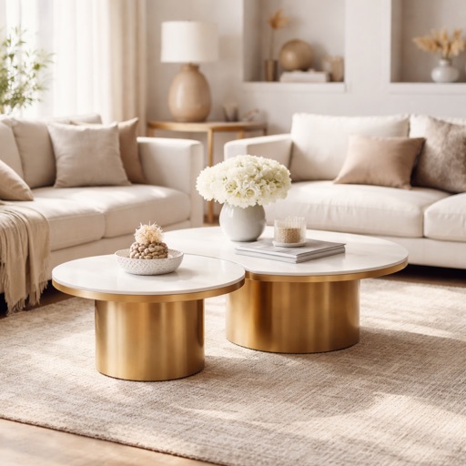 WonenXL Collection Runder Couchtisch Brooklyn - Weiß