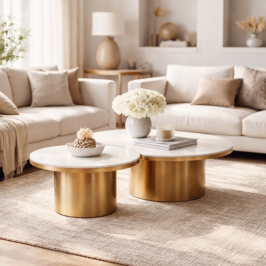 WonenXL Collection Runder Couchtisch Brooklyn - Weiß