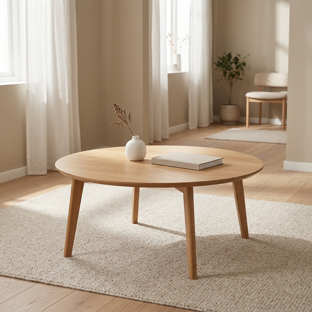Nordic Living Runder Couchtisch Oslo - Eiche Natur