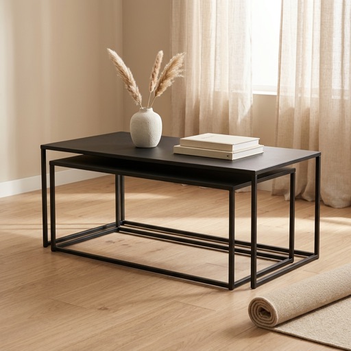 Urban Loft Couchtisch-Set (2-teilig) Milano - Schwarz