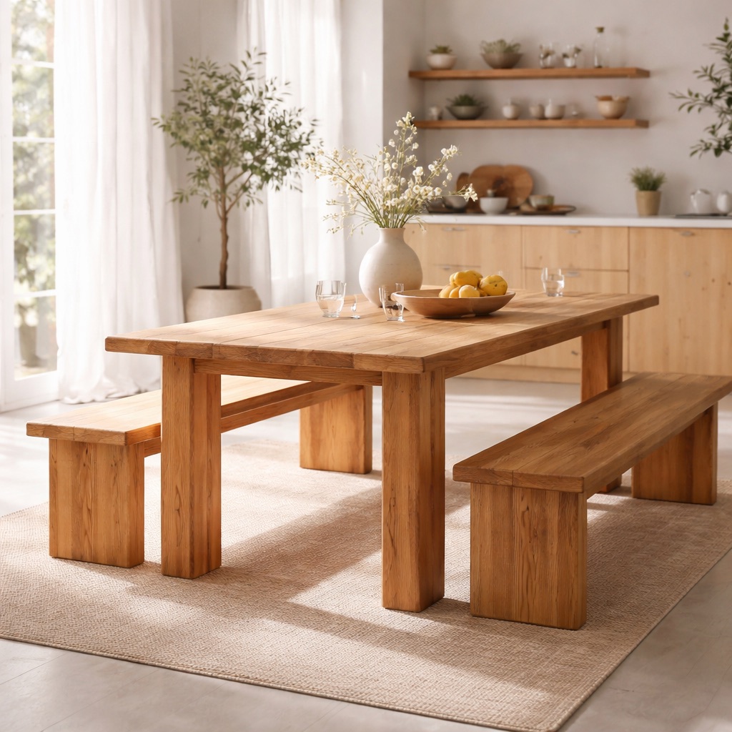 Studio Milano Gartenmöbel-Set 4-Sitzer Brooklyn - Eiche Natur