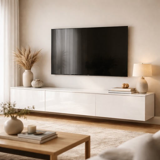 Nordic Living TV-Schrank mit Türen Lyon - Weiß