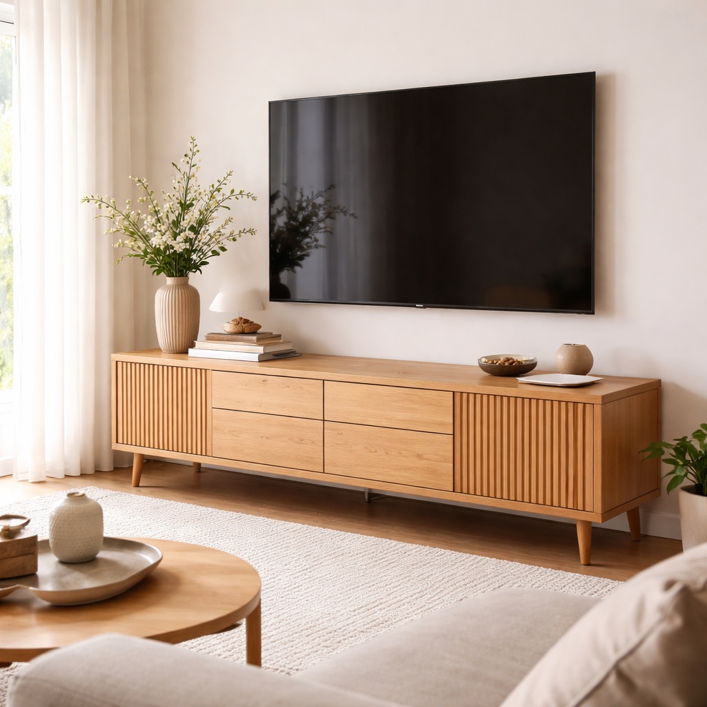 WonenXL Collection Hängendes TV-Möbel Zurich - Eiche Natur