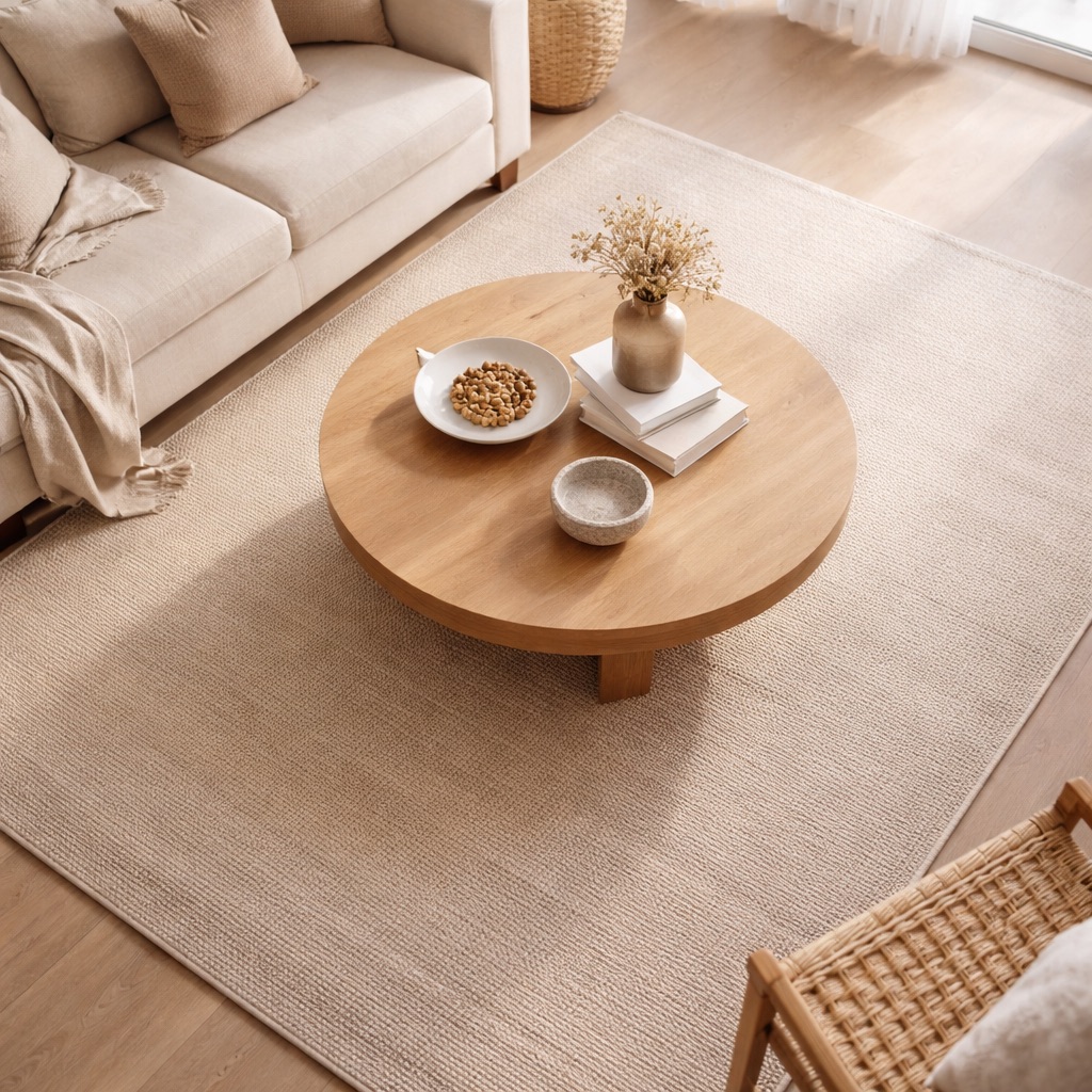 Nordic Living Wollteppich Lyon - Sandfarben 200x200