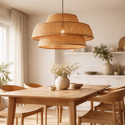 Nordic Living Pendelleuchte Camden - Rattan