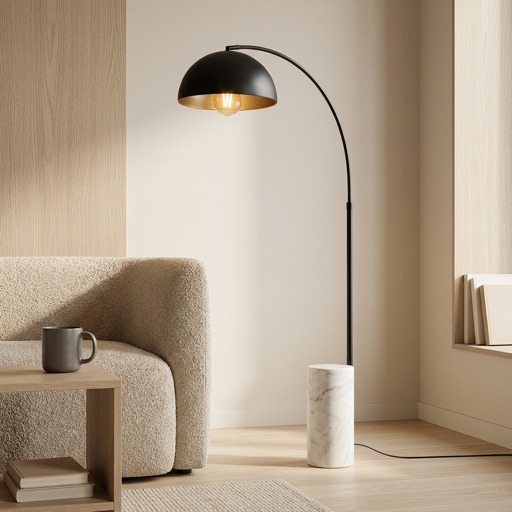 Nordic Living Bogenlampe Oslo - Schwarz/Gold