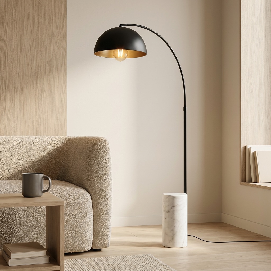 Nordic Living Bogenlampe Oslo - Schwarz/Gold